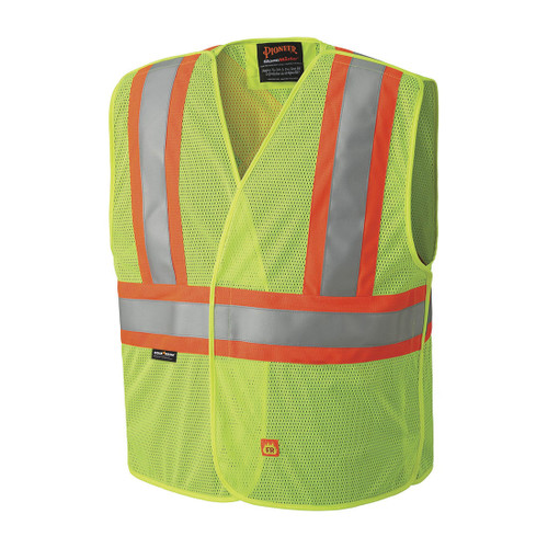 HI-VIZ YELLOW/GREEN FLAME RESISTANT SAFETY VEST - 2/3XL