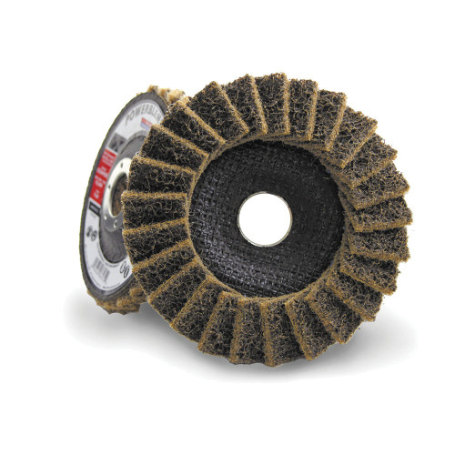 JET POWERBLEND 503513 SCD Surface Conditioning Super High Performance Non-Woven Flap Disc, 4-1/2 in Dia Disc, 7/8 in Center Hole, Coarse Grade, Type 29 Disc