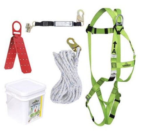 COMPLIANCE ROOFER'S KIT - REUSABLE BRACKET - INTEGRAL ADP ROPE GRAB - 2' (0.6 M) SP LANYARD - 50' (15.2 M)