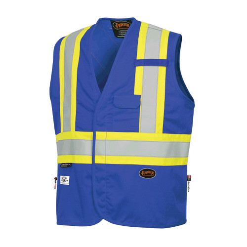 FR-TECH® HI-VIS 88/12 7 OZ FR/ARC-RATED SAFETY VEST - ROYAL BLUE - L