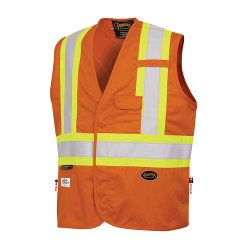 FR-TECH® HI-VIS 88/12 7 OZ FR/ARC-RATED SAFETY VEST - HI-VIS ORANGE - S