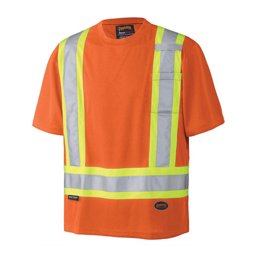 HI-VIS BIRD'S-EYE SAFETY T-SHIRT - HI-VIS ORANGE - XL