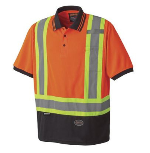 HI-VIZ ORANGE BIRDSEYE SAFETY POLO SHIRT - XL