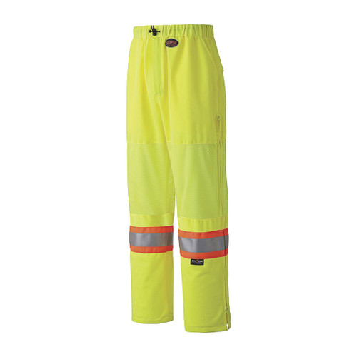 PIONEER V1070360-L Traffic Safety Pant, Womens, 36 to 38 in Waist, 32 in L Inseam, Hi-Viz Yellow/Green, Polyester Knit