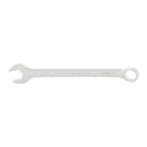 JET 700627 Long Combination Wrench, 5/8 in Wrench, 15 deg Offset, Chrome Vanadium Steel, Fully Polished Mirror, ANSI Specified