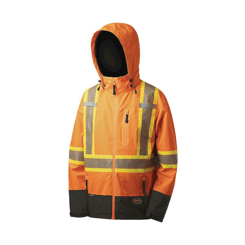 SOFTSHELL WATERPROOF PREMIUM SAFETY JACKET HI-VIZ ORANGE - S