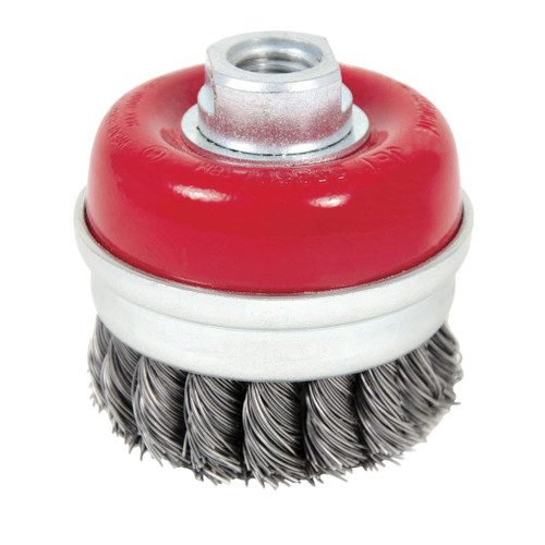 JET 553607 High Performance Cup Brush, 3 in Dia Brush, 0.02 in Dia Filament/Wire, Twist Knot