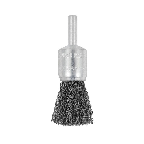 JET 553712 High Performance End Brush, 1/2 in Dia Brush, Crimped, 0.014 in Dia Filament/Wire, Steel Fill