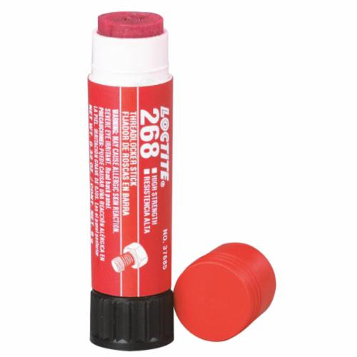 Loctite 826035 QuickStix 268 High Strength Oil Tolerant Primerless Threadlocker, 19 g Stick, Semi-Solid Form, Red