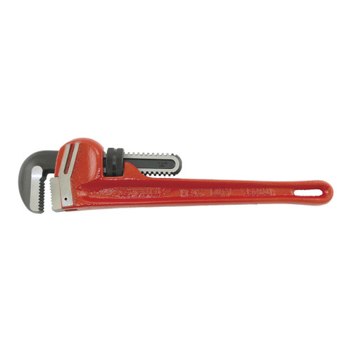 JET 710124 Super Heavy Duty Pipe Wrench, 12 in OAL, Hook and Heel Jaw, Cast Steel Handle, US Federal Government Specification GGG-651 Type II Class A, Powder Coated