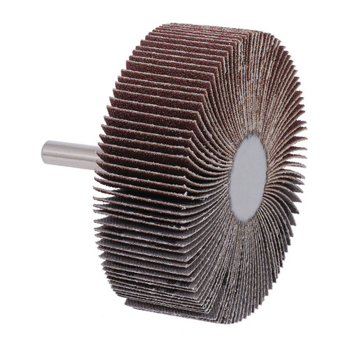 JET 560325 High Performance Flap Wheel, 3 in Dia Wheel, 1 in W Face, 1/4 in Dia Shank, A120 Grit, Aluminum Oxide Abrasive