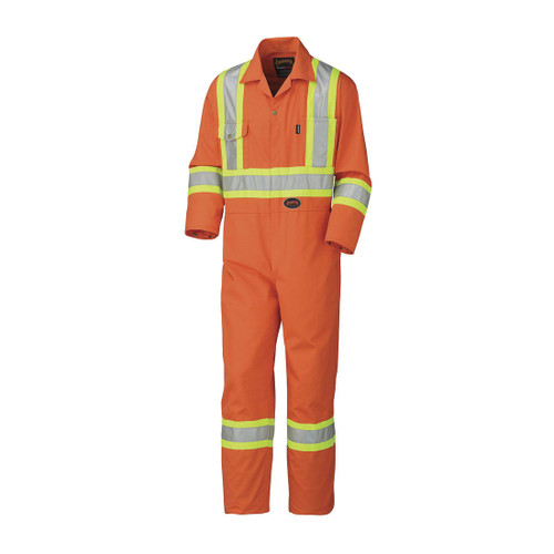 PIONEER V202051T-42 Tall Safety Coverall, Womens, SZ 42, Orange, Poly/Cotton