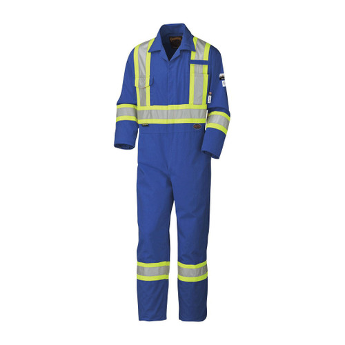 PIONEER V2520210-38 Safety Coverall, Womens, SZ 38, Royal Blue, Cotton