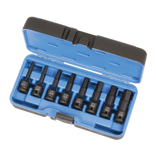 JET 610331 Hex Bit Socket Set, 1/2 in Drive, 8 Pieces, Included Socket Size: 1/4 in, 5/16 in, 3/8 in, 7/16 in, 1/2 in, 9/16 in, 5/8 in, 3/4 in, Blow Molded Case Container