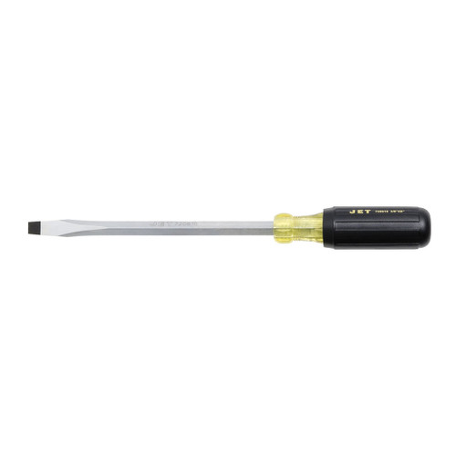 JET 720616 Screwdriver, 3/8 in Slotted Point, 8 in OAL, Acetate Handle, Polished Chrome