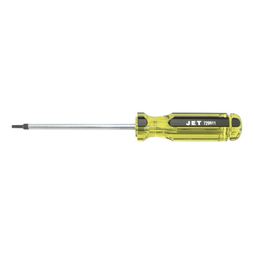 JET 720911 Screwdriver, T10 Torx Point, Chrome Vanadium Steel Shank, 4 in OAL, Acetate Handle, Canadian Government Specification CDA39-GP-17C, US Federal Specification GGG-S-121E