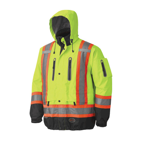 HI-VIZ YELLOW/GREEN WATERPROOF/BREATHABLE PREMIUM JACKET - M