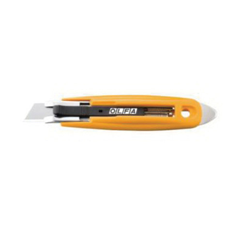 OLFA SK-9 Self-Retracting Safety Knife With Tape Slitter, 6-1/8 in OAL, Curved Handle, Stainless Steel Blade