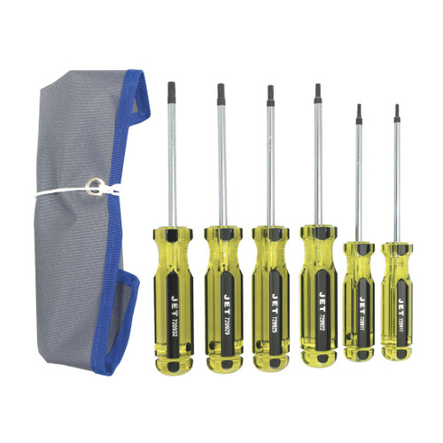 JET 720956 Screwdriver Set, 6 Pieces, Canadian Government Specification CDA39-GP-17C, US Federal Specification GGG-S-121E, Chrome Vanadium Steel