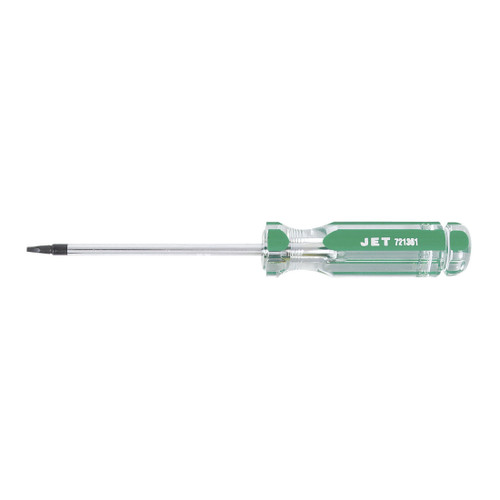 JET 721361 Screwdriver, #1 Square Point, Chrome Vanadium Steel Shank, 4 in OAL, Acetate Handle, Canadian Government Specification CDA39-GP-17C, US Federal Specification GGG-S-121E
