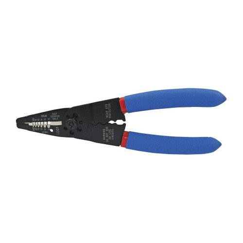 JET 730724 Wire Stripper/Cutter/Crimper, 22 to 10 AWG Crimping, 8 AWG, 10 AWG, 12 AWG, 14 AWG, 16 AWG, 18 AWG, 20 AWG, 22 AWG, 12 AWG, 14 AWG, 16 AWG, 18 AWG, 20 AWG, 22 AWG, 24 AWG, 26 AWG Solid/Stranded Cable, 8-1/4 in OAL, High Carbon Steel Body