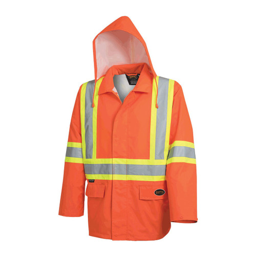 PIONEER V1081350-4XL THE ROCK V1081350 SAFETY JACKET, WOMENS, 4XL, HI-VIZ ORANGE, 300D PU COATED OXFORD POLYESTER, RESISTS: WATER, CSA Z96-15 CLASS 2 LEVEL 2, ANSI/ISEA 107-15 CLASS 3 TYPE P/R