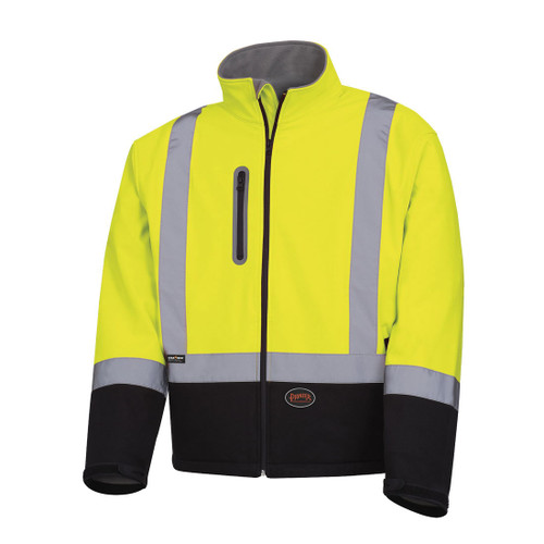 HI-VIZ YELLOW/GREEN SOFTSHELL MECHANICAL STRENGTH SAFETY JACKET - 2XL