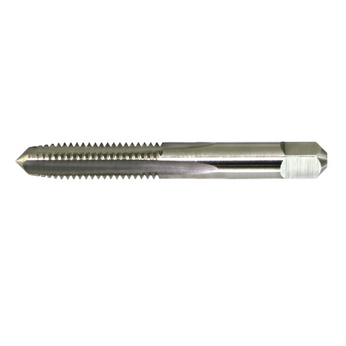 DRILLCO 28A140AT 2800 STRAIGHT FLUTE TAP, RIGHT HAND CUTTING, M14X2 THREAD, D7 THREAD LIMIT, TAPERED CHAMFER, 4 FLUTES, BRIGHT, HSS