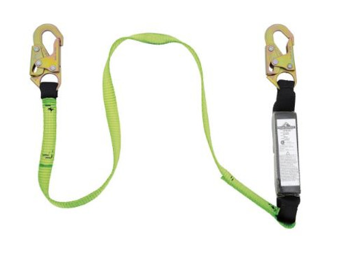 SHOCK ABSORBING LANYARD - SP - SINGLE LEG - SNAP HOOKS - 6' (1.8 M) - 110 – 220 LB CAPACITY