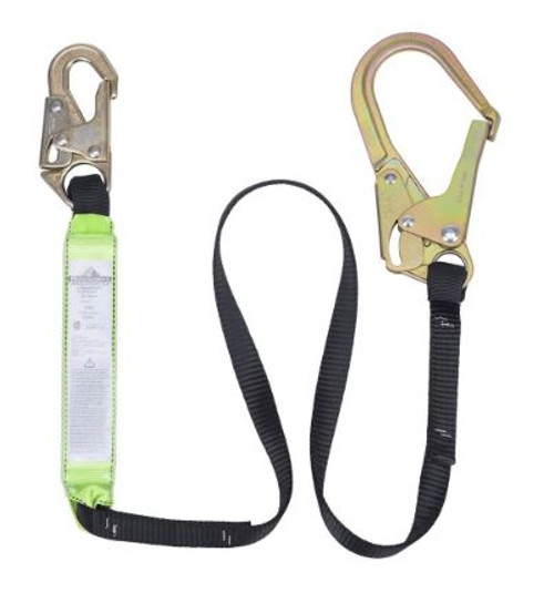 SHOCK ABSORBING LANYARD - SP - SINGLE LEG - SNAP & FORM HOOKS - 6' (1.8 M) - 200 - 350 LB CAPACITY