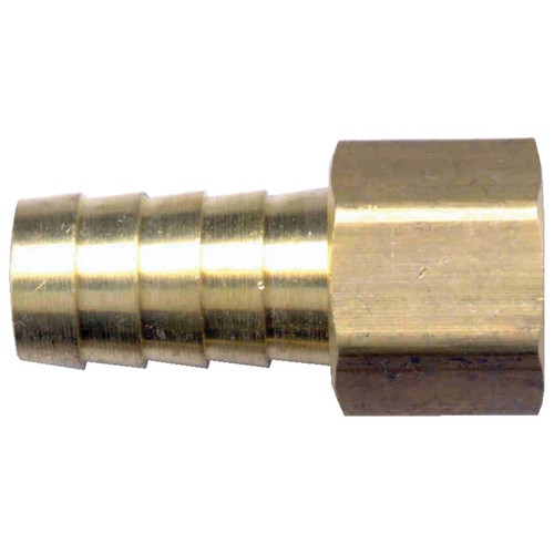 Fairview 126-6C Pipe Coupler, 3/8 in Nominal, Hose Barb x FNPT End Style, Brass, Import