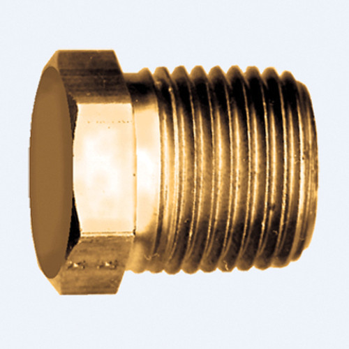 Fairview 121-C Cored Hex Head Plug, 3/8 in Nominal, MNPT End Style, Brass