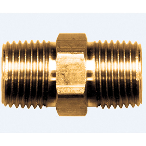 Fairview 122-BA Hex Pipe Nipple, 1/4 x 1/8 in Nominal, Brass, MNPT End Style
