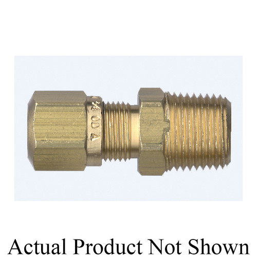 Fairview 1468-4A 1400 Pipe Connector, 1/4 x 1/8 in Nominal, Tube x Male Pipe End Style, Brass