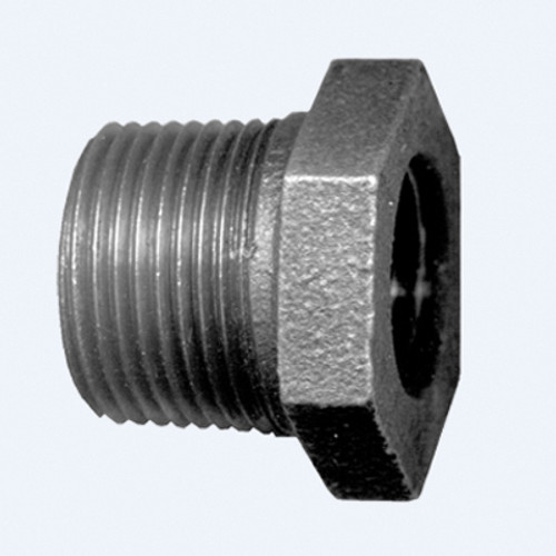 Fairview BI-110-DC Bushing, 1/2 x 3/8 in Nominal, Male IPS x Female IPS End Style, Malleable Iron, Black Oxide