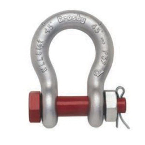 Crosby 1019613 Anchor Shackle, 13.5 ton Load, 1-3/8 in, 1.53 in Dia Bolt Pin, Hot Dipped Galvanized