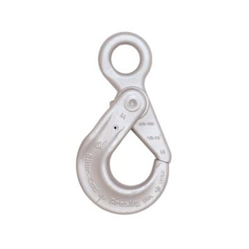 Crosby 1022923 SHUR-LOC S-1316 Eye Hook With Positive Locking Latch, 3/8 in Trade, 8800 lb Load, 100 Grade, Eyelet Attachment, Forged Alloy Steel