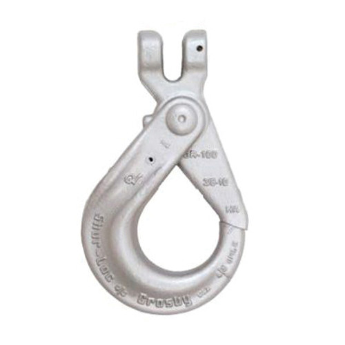 Crosby 1029018 SHUR-LOC S-1317 Clevis Hook With Positive Locking Latch, 3/8 in Trade, 8800 lb Load, 100 Grade, Clevis Attachment, Forged Alloy Steel