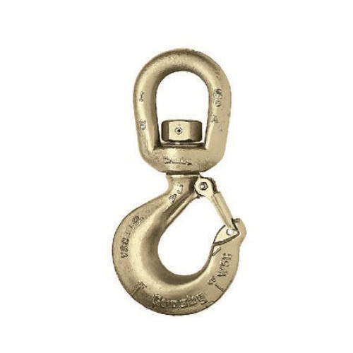 Crosby 1048834 L-322AN Swivel Hook With Latch, 3 ton Load, Swivel Attachment, Forged Alloy Steel