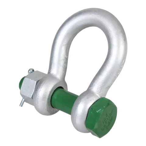3/8" G-4163 GREEN PIN BOW SHACKLE BOLT/NUT WLL 1 TON, VBEGPGHMB10