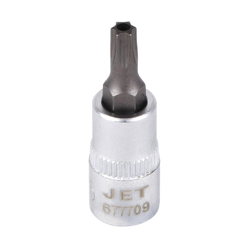 JET 677709 Tamperproof Socket Bit, 1/4 in, T25, ANSI Specified, Canadian Government Specification CDA39-GP-12b, US Federal Specification GGG-W-641E