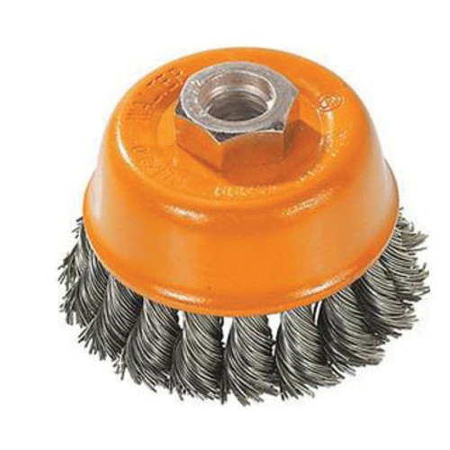 3" 5/8-11 Wire Cup Brush Knot Twisted, Wlt13F304