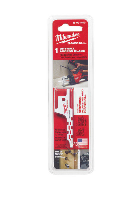 Milwaukee SAWZALL 48-00-1640 Tapered Back Reciprocating Saw Blade, 2-1/2 in L x 3/8 in W, Bi-Metal Body, Universal/Toothed Edge Tang