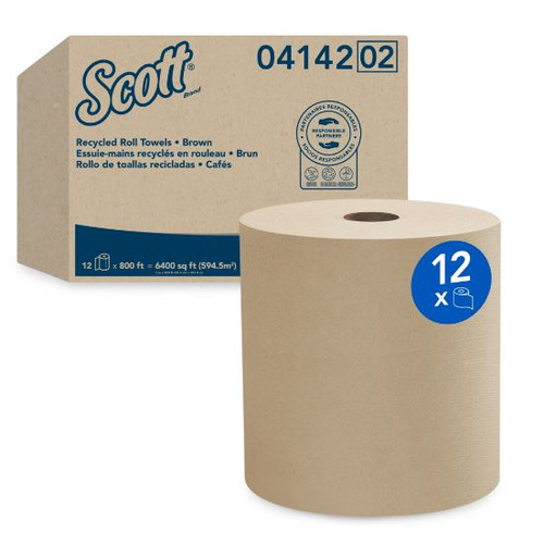 SCOTT® 100% RECYCLED FIBER HARD ROLL PAPER TOWELS