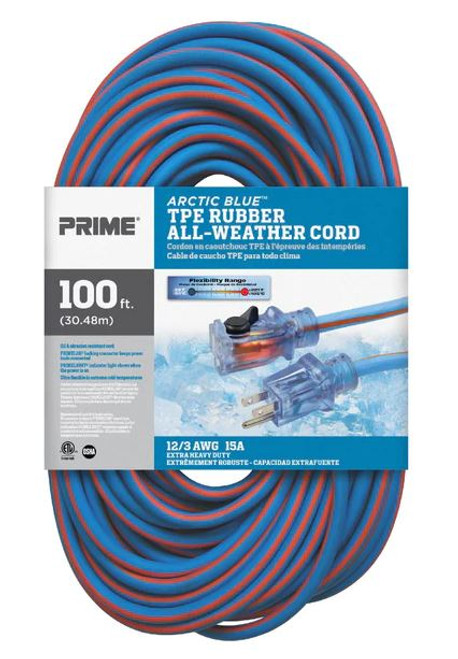 100FT 12/3 ARCTIC BLUE ALL-WEATHER LOCKING EXT.  CORD