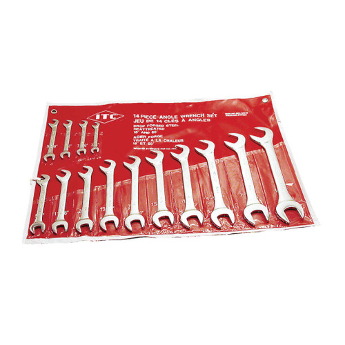 ITC 020222 60 deg/15 deg Angle Wrench Set, 14 Pieces, 3/8 to 1-1/4 in, Full Mirror Polished