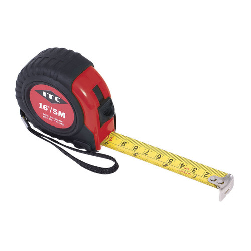 ITC 022010 Measuring Tape, 16 ft L x 3/4 in W Blade, Steel Blade