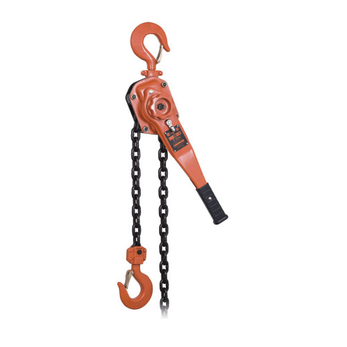 JET 110408 KLP Heavy Duty Lever Chain Puller, 3 ton Load, 10 ft H Lifting, 68 lb Rated, 43.5 mm Hook Opening