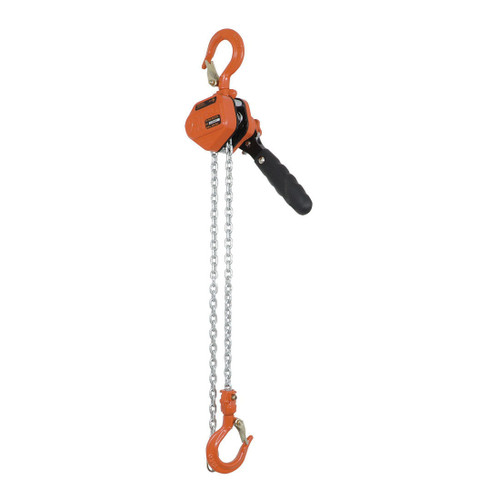 JET 110803 KLP Heavy Duty Lever Chain Puller, 0.25 ton Load, 5 ft H Lifting, 44 lb Rated, 0.83 in Hook Opening