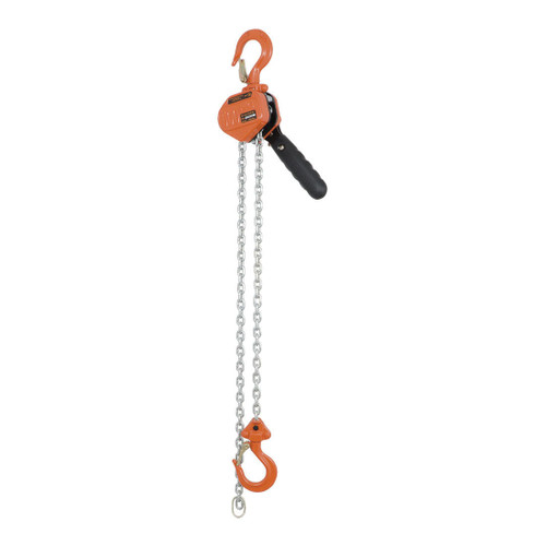 JET 110804 KLP Heavy Duty Lever Chain Puller, 0.5 ton Load, 5 ft H Lifting, 52.8 lb Rated, 0.96 in Hook Opening